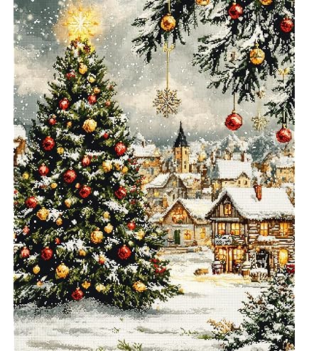 Amazon | クリスマス クロスステッチ キット、クリスマスツリー,11 CT